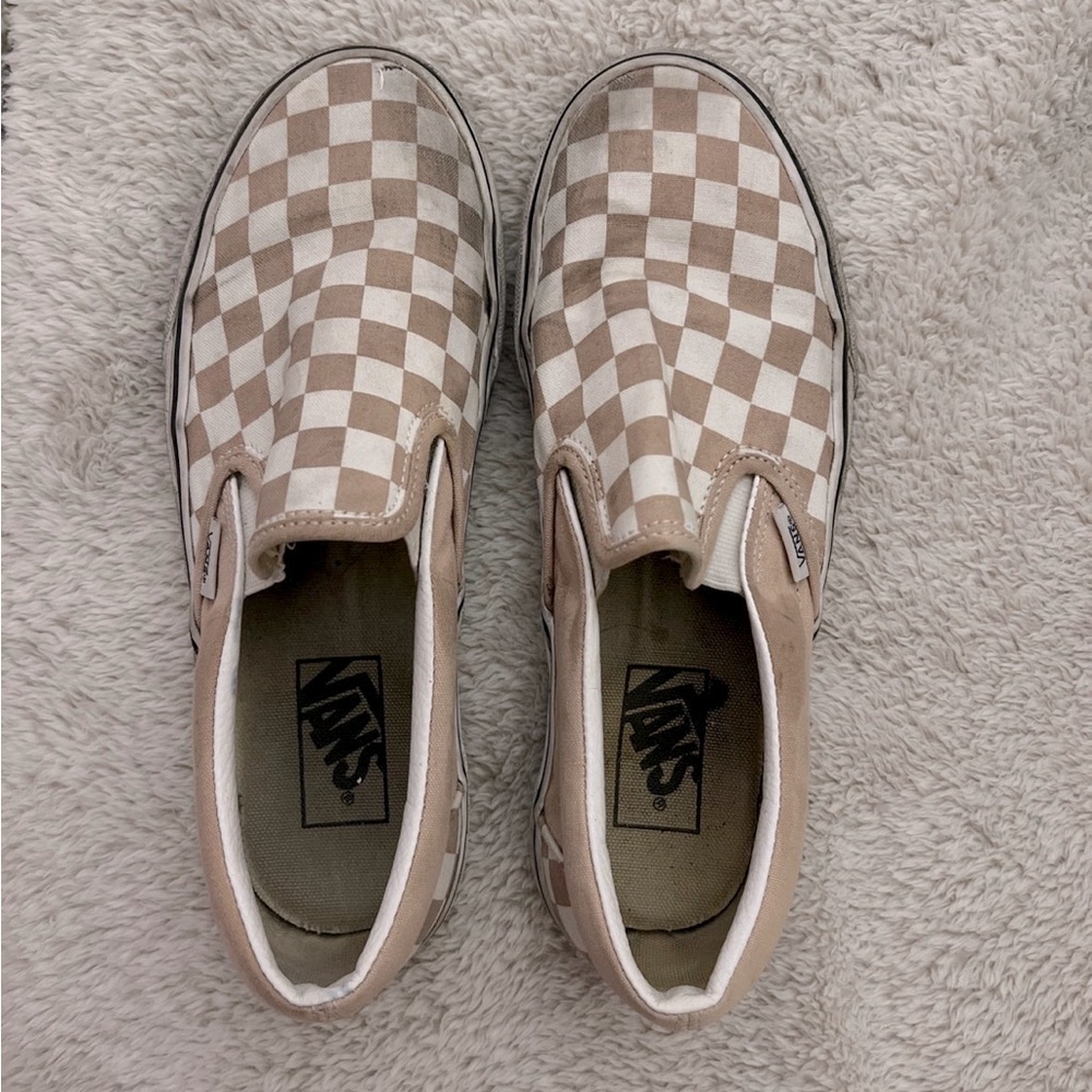Pink and white checkered vans frappe Size 8 Women’s